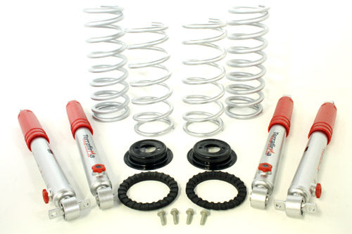 Kit Conversión Muelles + 2" (+5cm) + Muelles Delanteros Traseros y Amortiguadores 4-STAGE AJUSTABLE + 3" (+7,5cm) - Carga Alta - TERRAFIRMA