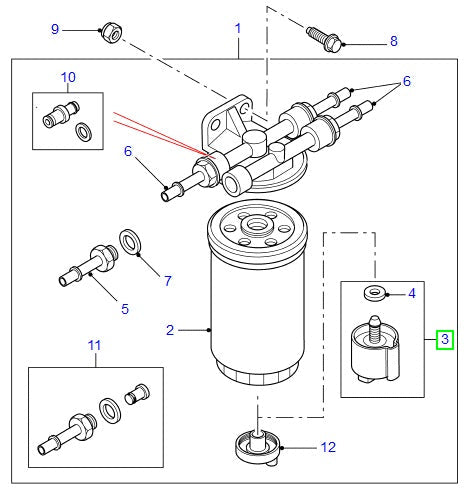 Sensor agua filtro combustible - PR2 ALLMAKES