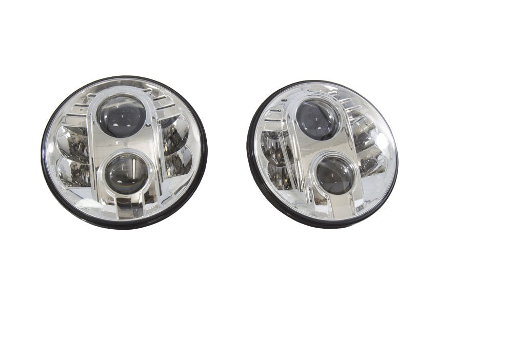 Pareja de faros delanteros LED 7" - R10 - Fondo plateado - AG PARTS