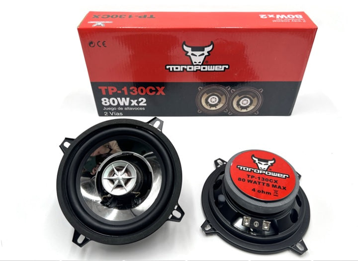 Ensemble de Deux Haut-parleurs - 5"/130mm - 80W Max - 50W RMS - Universel - TORO POWER