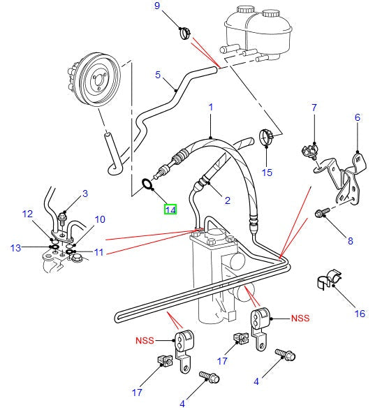 Joint torique, tuyau basse / haute pression - ORIGINAL LAND ROVER
