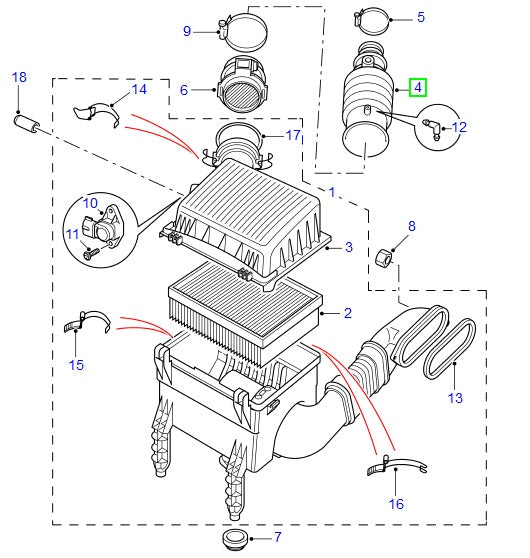 Hose - Turbo to Air Flow Meter - ORIGINAL LAND ROVER