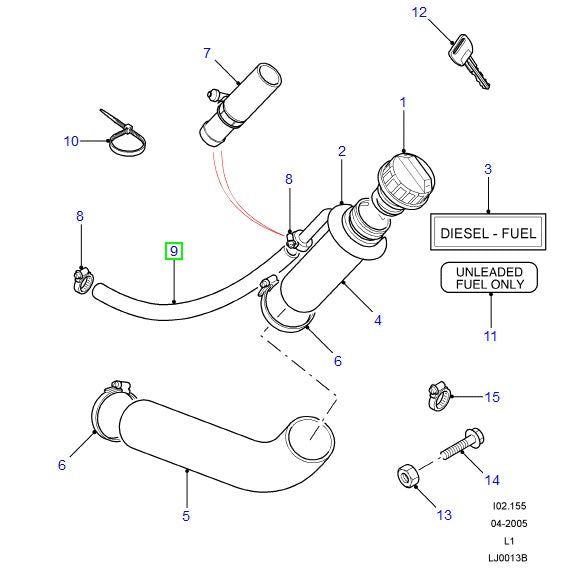 Tube - breather - GENUINE LAND ROVER