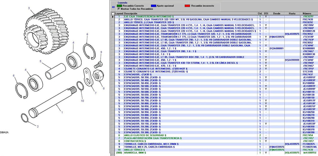 Intermediate gear - 1.2:1 - Teeth 19/59/59 - PR2 ALLMAKES