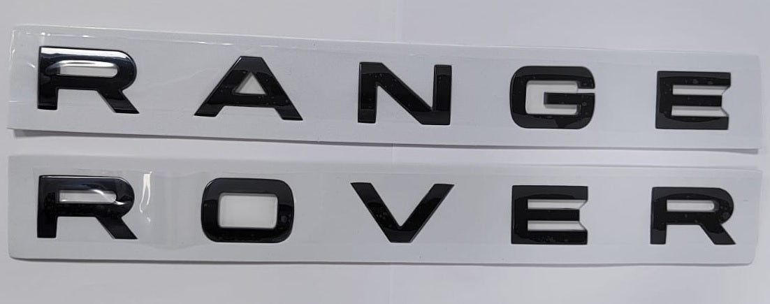 Anagrama "RANGE ROVER" - Delantero o Trasero - Color Negro Brillo - AG PARTS