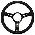 14 Inch Traditional Steering Wheel Black Spokes Vinyl Rim - SPRINGALL