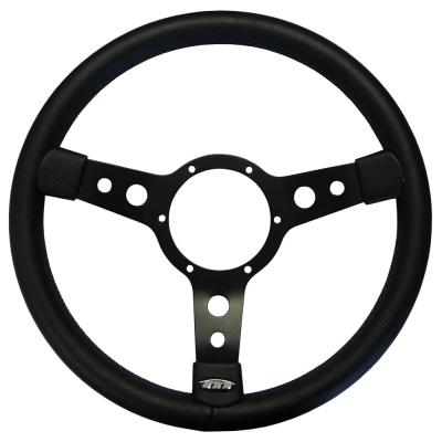 14 Inch Traditional Steering Wheel Black Spokes Vinyl Rim - SPRINGALL