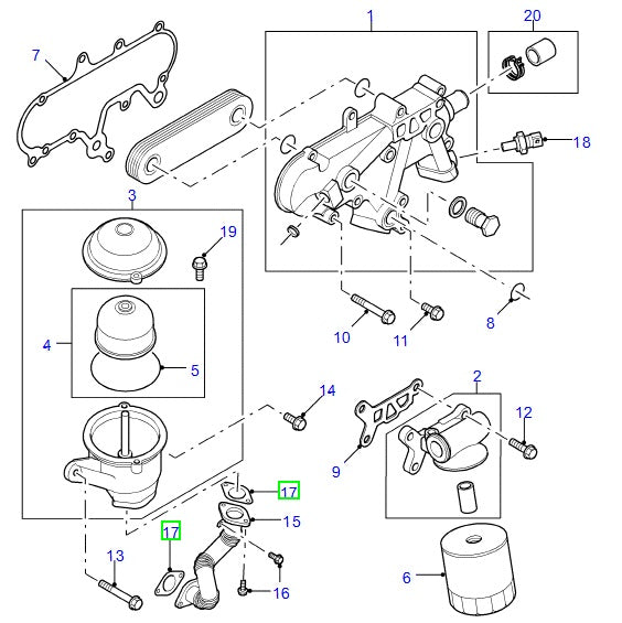 Joint - Tube de drainage d'huile - Centrifuge - ELRING