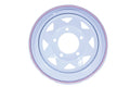 White Steel Wheel 16x7 Offset +8 - 8 Spoke - ALLMAKES
