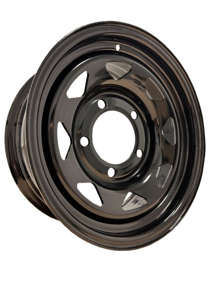 Llanta Negra Triangular con Brillo - 8 agujeros - 16x7 - ET08 - AG PARTS