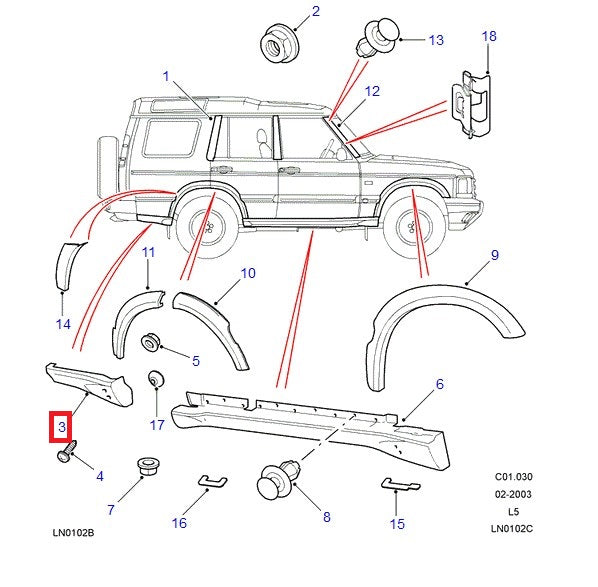 Right Rear Wing Trim RH - ORIGINAL LAND ROVER