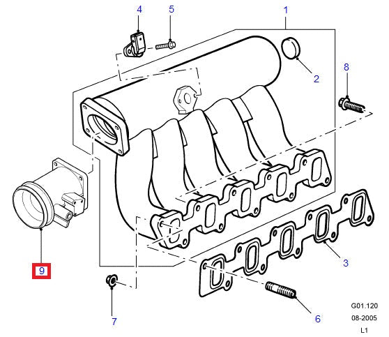 Adaptador - Colector de admisión - ORIGINAL LAND ROVER