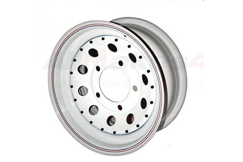 WHITE MODULAR 7x16 STEEL ROAD WHEEL - DEF - D1 - RRC - TERRAFIRMA