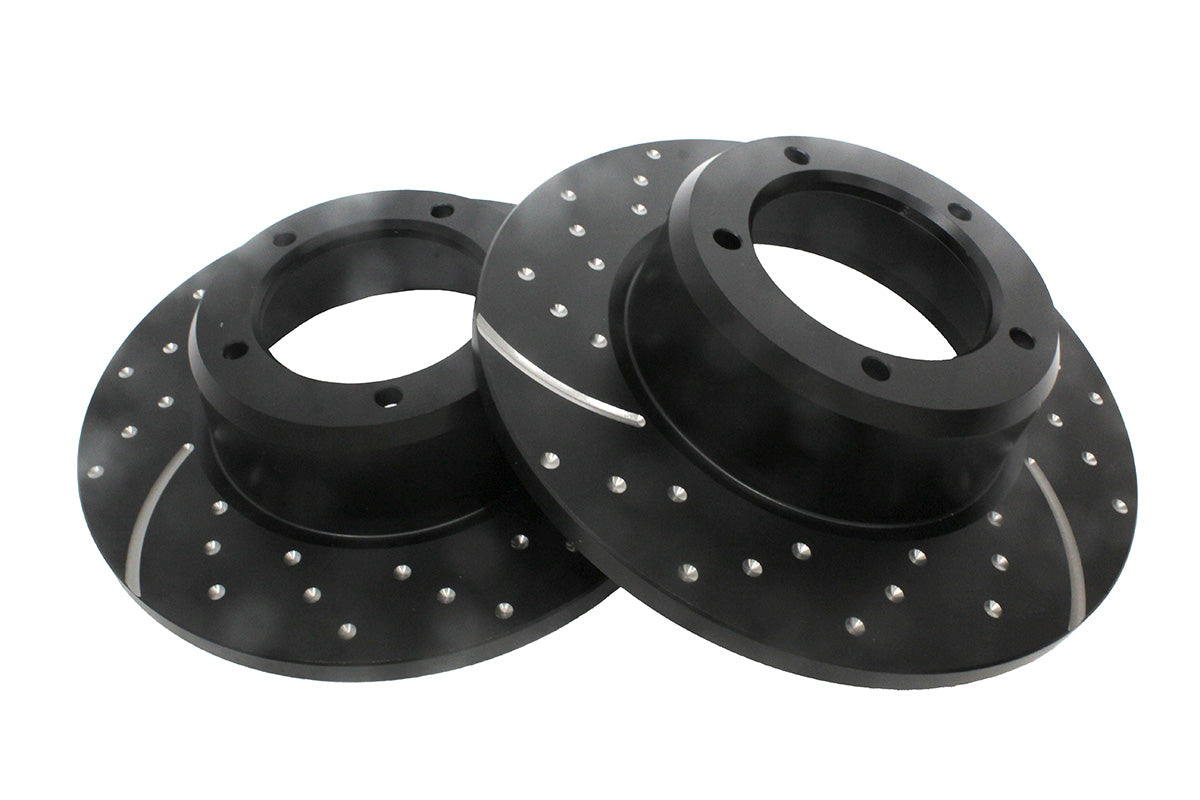 Front Brake Discs - Solid Slotted - Pair - EBC BRAKES