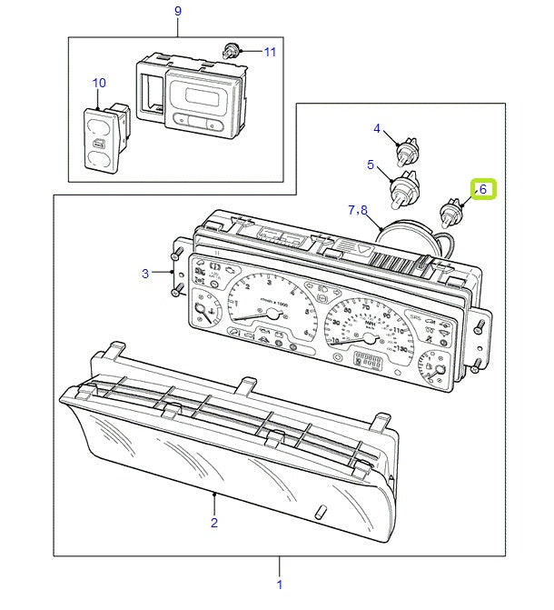 Bombilla cuadro Gris - ORIGINAL LAND ROVER