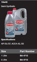 10w40 Semi Synthetic 1 ltr - CARLUBE