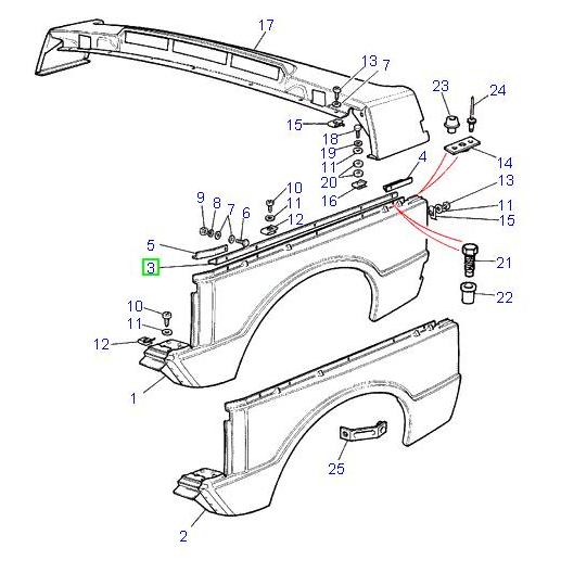 Soporte de ángulo - Aleta Delantera - Lado Izquierdo - AG PARTS