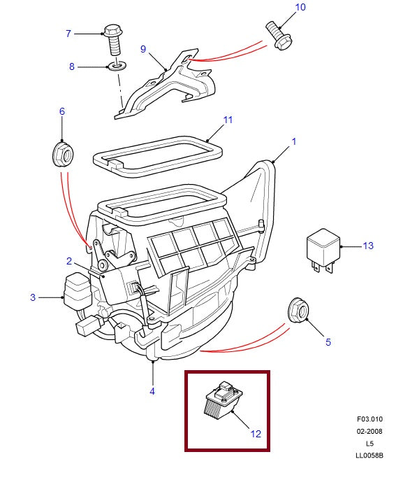 Interruptor Aire Acondicionado - ORIGINAL LAND ROVER