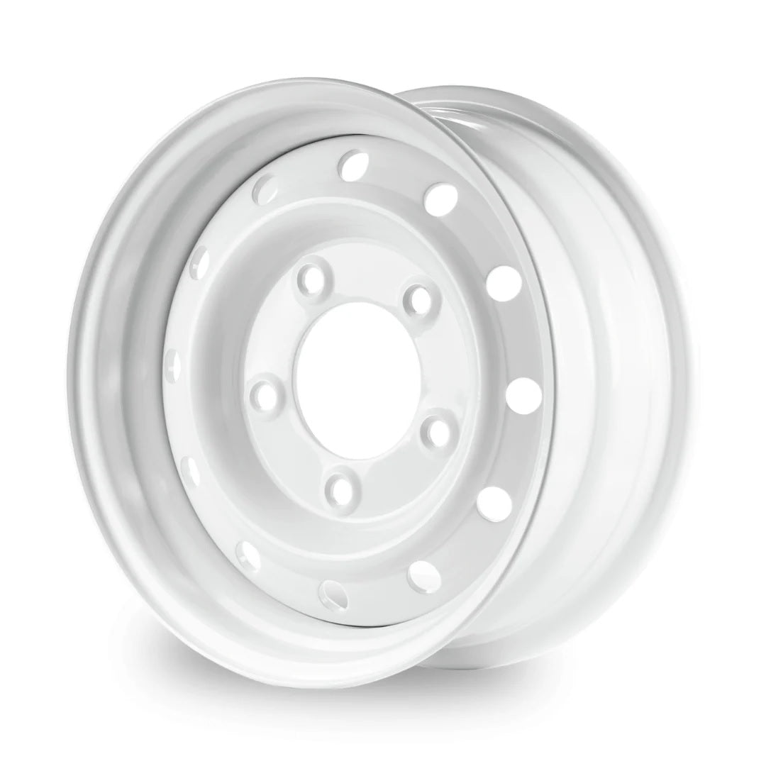Llanta HD Acero (Wolf) 6.5x16 OFFSET = +0 Blanca - AG PARTS