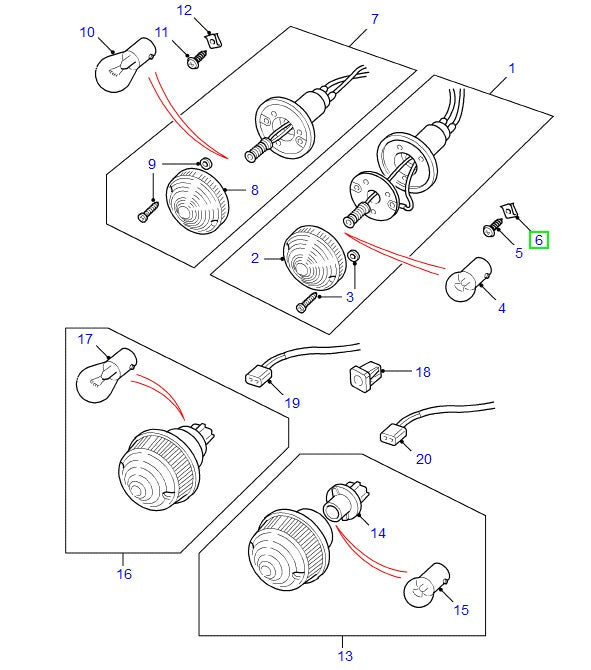 NUT - HEX. - U-BOLT - 5 units - ORIGINAL LAND ROVER