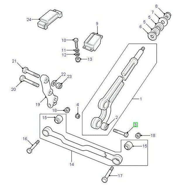 Tornillo - Brazo radial - M16x100mm - AG PARTS