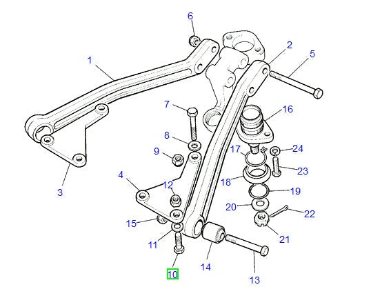 Boulon M10 x45 - Groupe d'union de suspension arrière - Prix unitaire - ALLMAKES
