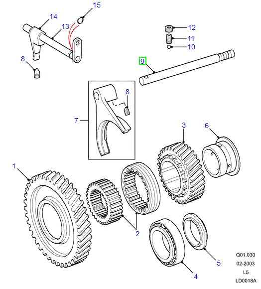 Selector Shaft Trans Box - ORIGINAL LAND ROVER