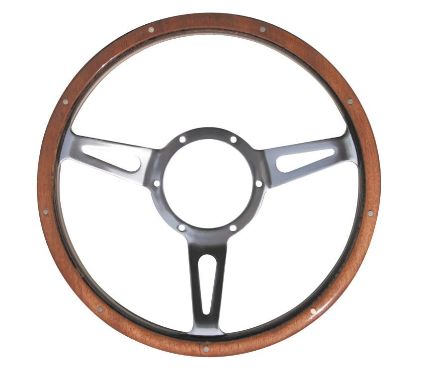 Volant classique en bois avec jante - 15 pouces - Mountney