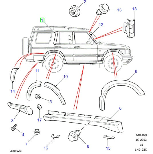 TRIM - D PILLAR - ORIGINAL LAND ROVER