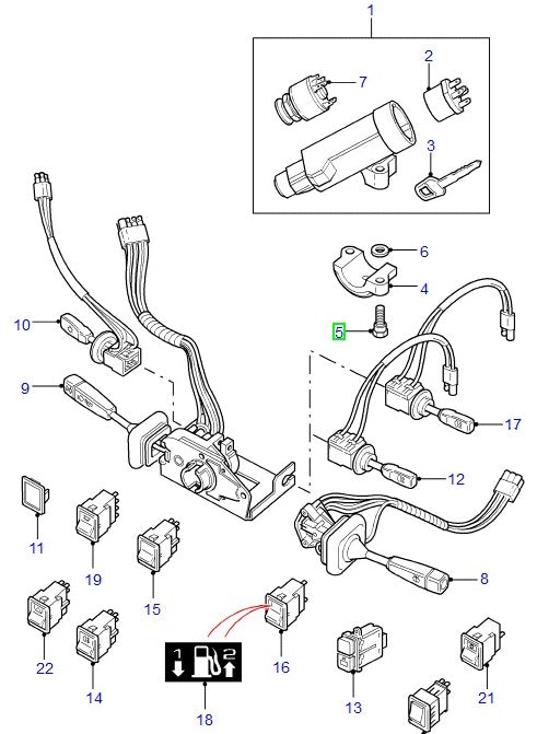 Boulon de support de la colonne de direction - ORIGINAL LAND ROVER