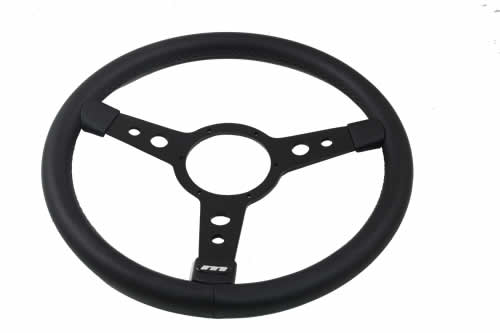 Volant 15" à 3 branches en vinyle noir sans pince - MOUNTNEY